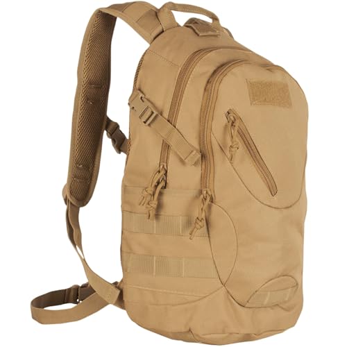 FOX OUTDOOR PRODUCTS Scout MOLLE Day Pack | Compact 20L Tactical Backpack with Hydration Sleeve for EDC, Hiking & Outdoor Use, Coyote - color: Coyote
