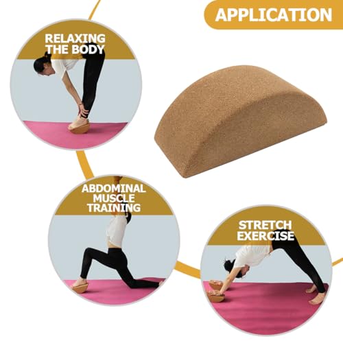 Kisangel Yoga Brick Set High Density Cork Non-Slip Balance Blocks Core Training Yoga Equipment for Home and Studio Use