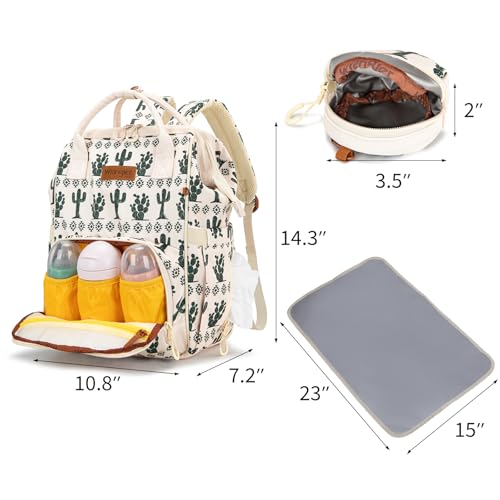 Montana West Wrangler Diaper Bag Backpack Aztec Callie Bag Travel Backpack Purses Western Multi-Function Baby Bags for Mom - color: Cacti