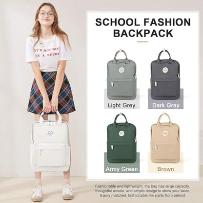 BJLFS White School Backpack for Girls Boys,Waterproof Bookbag for Women Men, College Student School Bag, Lightweight Travel Rucksack Casual Daypack,Laptop Backpacks - color: Standard White
