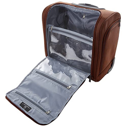 TPRC 15” Underseat Carry-On Luggage Airline Approved Personal Item with USB Charging Port, Brown - color: Brown