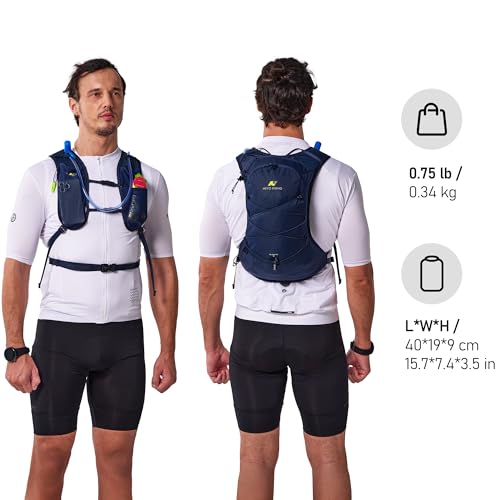 N NEVO RHINO Hydration Backpack, Lightweight Hiking Water Backpack, Hydro Bike Pack with 70 oz 2L Water Bladder, Hydration Daypack for Cycling Rave Mountain - color: Navy Blue