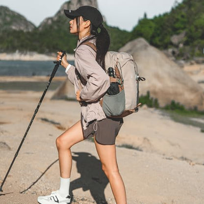 Small Hiking Backpack with Chest Strap for Men Women, 20L Lightweight Waterproof Travel Backpack with Padded Straps, Durable Cute Casual Hiking Daypack for Traveling Camping, Khaki - color: Khaki