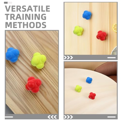 balacoo 6pcs Hexagon Reaction Speed Training Balls for Hand-Eye Coordination, 5.5cm Sturdy Elastic Sports Agility Balls and Adults Indoor Fitness