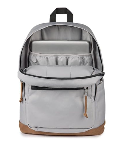 JanSport Right Pack Backpack - Durable Daypack with Padded 15 Laptop Sleeve, Spacious Main Compartment & Integrated Water Bottle Pocket - Grounded Grey - color: Grounded Grey