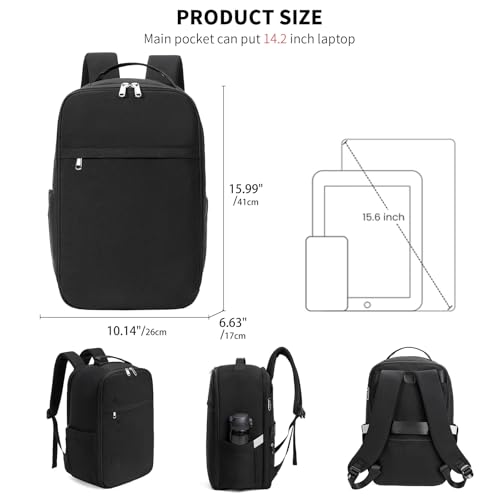 GAEKEAO Travel Backpack 15.6" Laptop Backpack for Men and Women Casual Daypack for Work Business Weekender College Black - color: Black