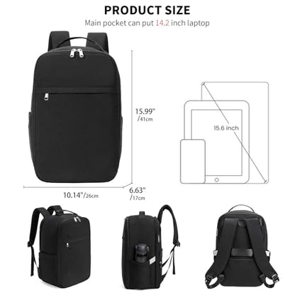 GAEKEAO Travel Backpack 15.6" Laptop Backpack for Men and Women Casual Daypack for Work Business Weekender College Black - color: Black