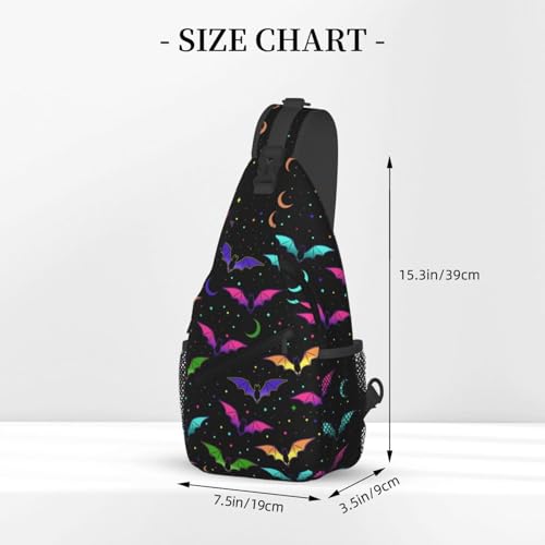 Halloween Gothic Bat Outdoor Crossbody Shoulder Bag For Unisex Young Adult Hiking Bicycling - color: 12