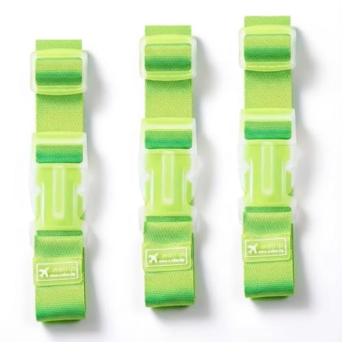 3Pcs Multi-Color Luggage Straps - Elastic Nylon Travel Bag Fasteners, Adjustable 25-35cm Length, Heavy-Duty Suitcase Securing Straps for Luggage, Backpacks, Travel Accessories (Green) - color: green