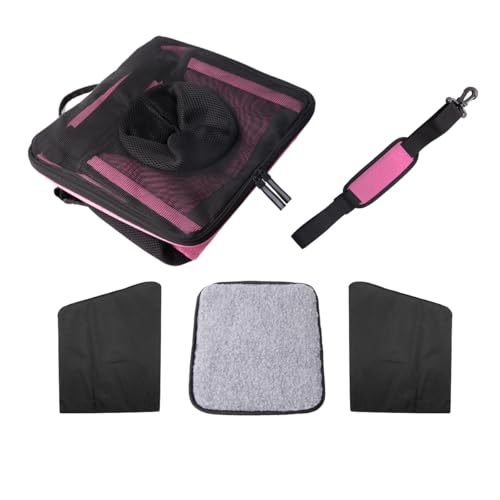 Pet Carrier Bicycle Basket Bag Pet Carrier/Booster Backpack for Dogs and Cats with Big Side Pockets,Comfy & Padded Shoulder Strap,Travel with Your Pet Safety（Pink Carnation） - color: Pink Carnation