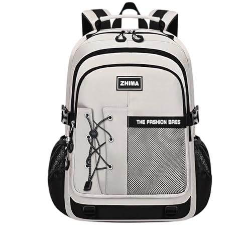 Stylish Lightweight Minimalist Backpack with Sporty Style, Durable Spacious Daypack for New Term Gift (white) - color: White