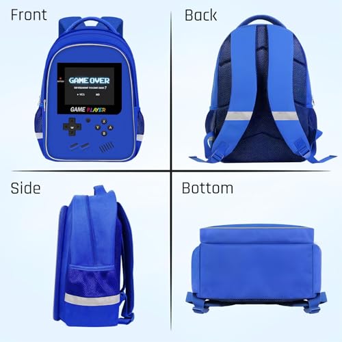 Backpack for School Boys,Gamer Boys Backpack for Elementary Middle School,Student Bookbag for Ages 6-18 Kids Children Teens,17″ Video Game Bookbag Travel Back Pack - color: Game Backpack-blue