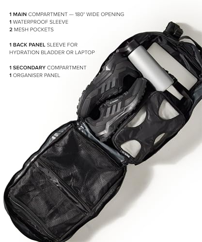 Falko Tactical Backpack for Men and Women 50L Backpack 2.4x Stronger Large Military Molle Rucksack, Bugout Backpack Outdoors - color: Black