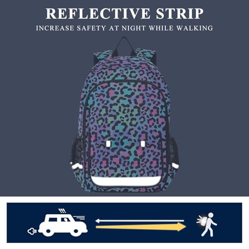 ALAZA Leopard Print Cheetah Purple Laptop Backpack Purse for Women Men Travel Bag Casual Daypack with Compartment & Multiple Pockets - color: Leopard