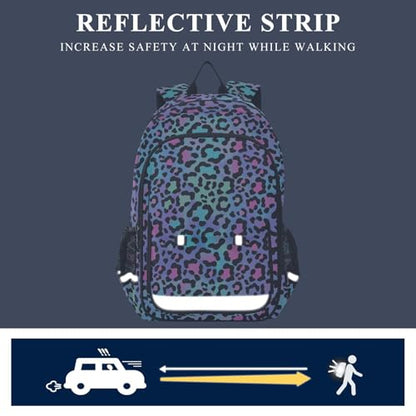 ALAZA Leopard Print Cheetah Purple Laptop Backpack Purse for Women Men Travel Bag Casual Daypack with Compartment & Multiple Pockets - color: Leopard