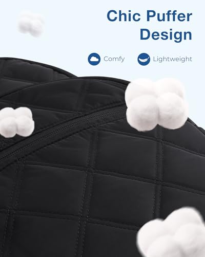BAGSMART Travel Laptop Backpack, College Backpack for Women, Quilted Small Computer Bookbag, Water-Resistant 15.6 Inch Laptop Casual Bag, Beige - color: 04-camel