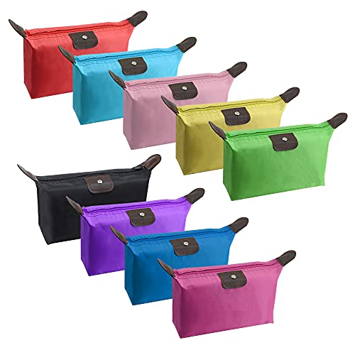 YAODHAOD Makeup Bag Bulk Toiletry Pouch Waterproof Cosmetic Storage Bags,with Zipper Travel Toiletry Organizer Packing Bag Accessory Organizer for Women and Men (9 Colors) - color: 9 Colors