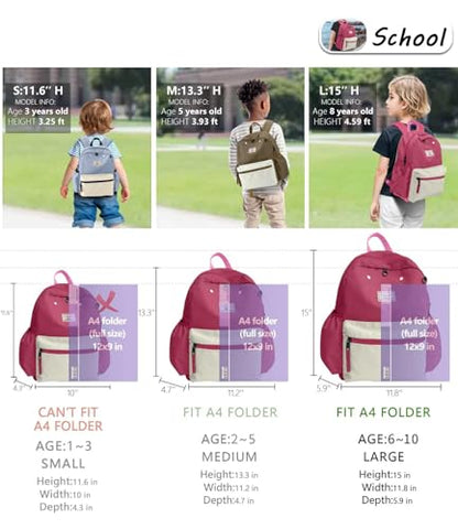 atgark Kids Backpack for Girls: Girls Backpack 6-10 - Kindergarten Elementary School Bookbag for Girl - color: Milk Strawberry, style: Ages 6-10 (15" H Fit A4 Folder)