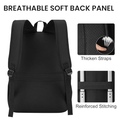 10 PCS Black Backpack for School Teens Boys Girls, Lightweight Casual Backpacks for Men and Women, Classic Basic Water Resistant Casual Daypack, 15.6 Inch Laptop Bookbag for College High School Work - size: 10Pcs-15.6 Inch