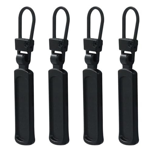 Auvotuis 4Pcs Zipper Pull Replacement for Small Holes, Detachable Tiny Zipper Replacement Slider, Spare Zipper Pulls for Luggage/Jackets/Backpacks/Boots/Purses (Black) - style: Black