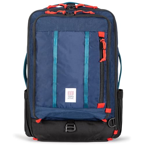Topo Designs Global Travel Bag – 30L or 40L - Carry-On Compliant Most Airlines, Durable Travel Duffel Bag, Clam Shell Main Pocket, Laptop Sleeve, Backpack, Luggage (30L / Navy) - color: Navy, size: 30L