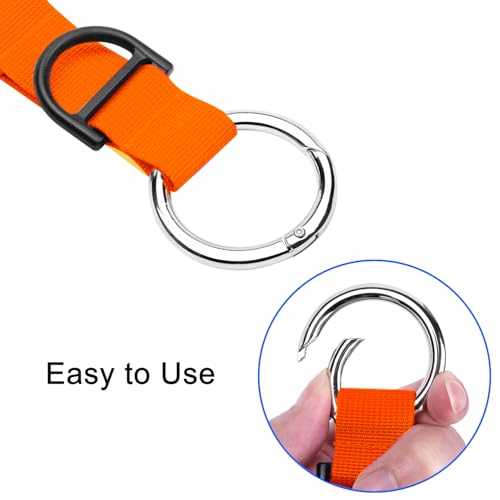 Wisdompro Jacket Gripper Strap, Add a Bag Luggage Straps Baggage Suitcase Belts Travel Accessories with Hook and D-Ring - Make Your Hands Free, Easy to Carry Your Extra Bags - Orange - color: Orange