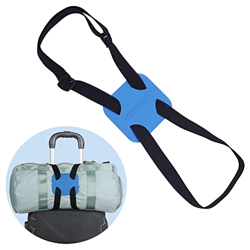 Luggage Straps Bag bungees, Luggage Strap High Elastic Hands-Free Travel Suitcase Strap,Adjustable and Portable Belt Luggage Strap for Suitcases(Blue) - color: BLUE