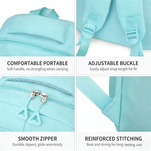 Eagerrich School Cute Aesthetic Backpack Girls Basckpack for Students Kids Teen Girls Large Capacity Bookbags College Backpacks Laptop Lightweight Bookbag Casual Travel Daypacks School Bag（Blue） - color: Blue