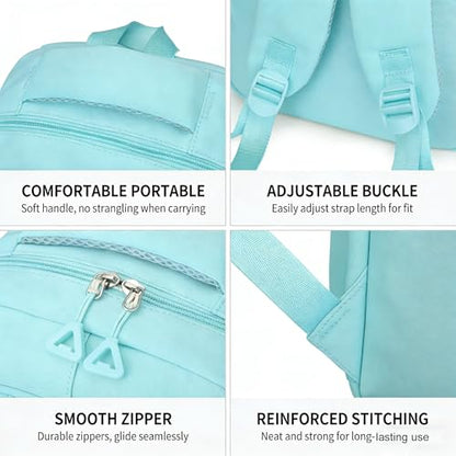 Eagerrich School Cute Aesthetic Backpack Girls Basckpack for Students Kids Teen Girls Large Capacity Bookbags College Backpacks Laptop Lightweight Bookbag Casual Travel Daypacks School Bag（Blue） - color: Blue