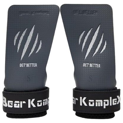 Bear KompleX No Hole Hand Grips - Non-Slip Fingerless Gymnastics Grips for Weight Lifting, Pull-ups & Cross Training | Lightweight, Padded Wrists & Foldable Grip. - size: Small