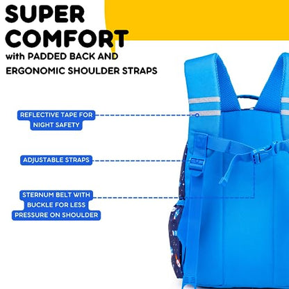 J World Duet Kids Backpack & Lunch Box Set For Boys & Girls Pre-K to Elementary School, Spaceship - color: Multicolor