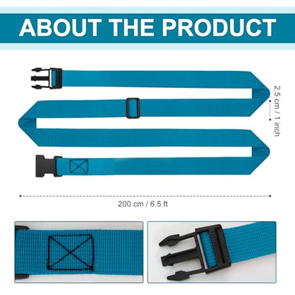 6.5 Feet Strap Cone Carrier Sport Cone Carrying Strap Adjustable Agility Disc Cone Strap Carrier for Storage & Travel with Quick Snap Closure - color: Blue