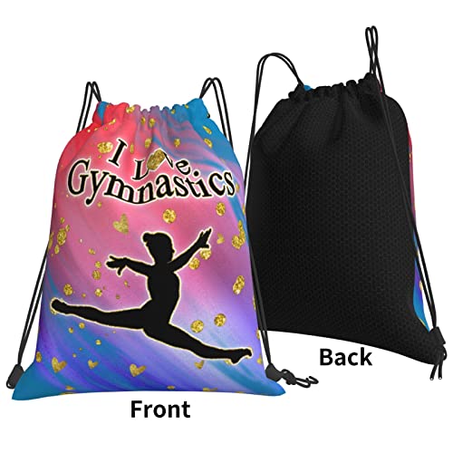 Gymnastics Drawstring Bags Adjustable Sports Gym Bag Drawstring Backpack Water Resistant String Bag Party Favors Bags - color: A Gymnastics 2