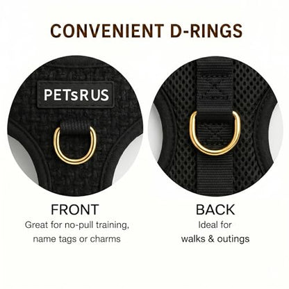 Premium No-Pull Dog Harness Soft Neoprene & Breathable Mesh Vest with Front & Back Clip D-Rings Adjustable Lightweight Walking Harness for Puppies, Small & Medium Dogs (Black Boucle, M) - color: Black Boucle, size: M: Neck=15.4-20.1''/Chest=18.1-24.4''