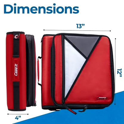 Case-it Zipper Binder | 2-Inch O-Rings | 350-Sheet | LT-007 Fire Engine Red - color: C Fire Engine Red, size: 1 Pack