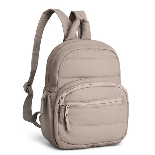 Lightweight Mini Backpack for Women,Taslan Durable Daypack,Casual Travel Backpack with Adjustable Straps for Daily,Travel - color: Khaki