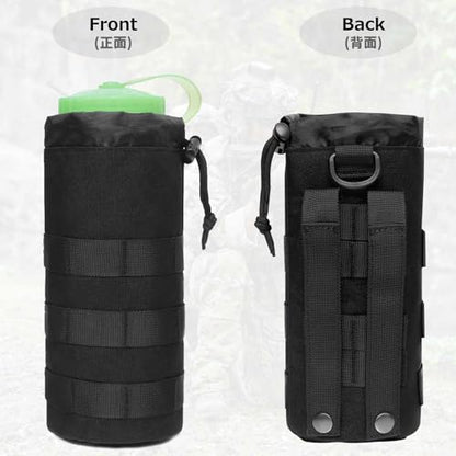 Azarxis Molle Pouches, Tactical Compact EDC Small Utility Pouch Waist Bags Sundries Storage Admin Organize Gear Gadget for Military Backpack - color: #08 Black - Water Bottle Pouch