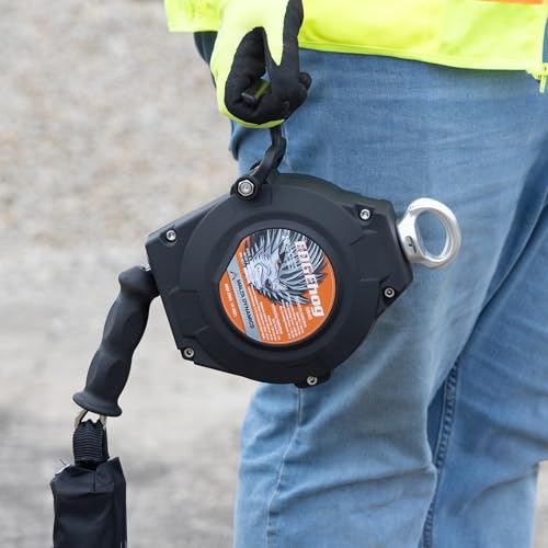 Malta Dynamics Edgehog Self Retracting Lifeline – 20’ Leading Edge Fall Protection Yoyo Cable, Class 2 Retractable Lanyard with Quick-Action Brake, OSHA and ANSI Compliant Safety Lanyard - size: 20 Foot