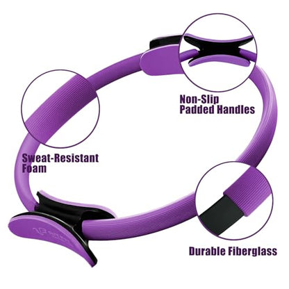 RitFit Pilates Ring Circle - 14 Inch Magic Fitness Circle for Toning Inner & Outer Thighs, Bonus Workout Guide Included - style: Purple