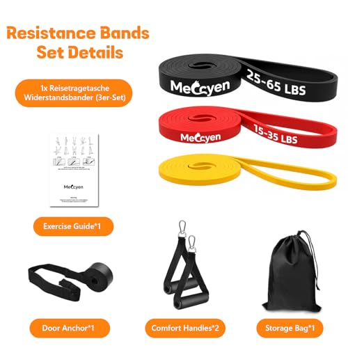 Resistance Bands Set for Women Beginners Seniors-3 Pack Pull Up Bands with Door Anchor Handles - Low Impact Exercise Bands for Home Workouts Yoga Pilates Recovery & Mobility Stretching Toning