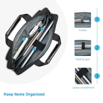 MOSISO Laptop Shoulder Bag 13.3 inch, 13-14 inch Computer Bag Compatible with MacBook Air/Pro 13 / Pro 14, HP Dell ASUS Lenovo with 2 Raised&1 Flapover&1 Horizontal Pocket&Handle&Belt, Black - color: Black, size: 13.3 inch