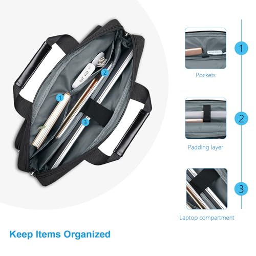 MOSISO Laptop Shoulder Bag 13 inch, 13 inch Computer Bag Compatible with MacBook Neo 13 inch/Air 13.6 M5 M4 M3 M2/Air 13 M1/Pro 13 M2 M1 with 2 Raised&1 Flapover&1 Horizontal Pocket&Handle&Belt, Black - color: Black, size: 13 inch