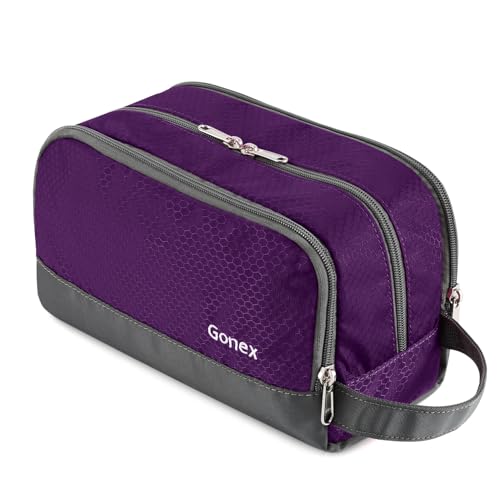 Gonex Travel Toiletry Bag Nylon, Shaving Bag Toiletry Organizer Deep Purple - color: Deep Purple