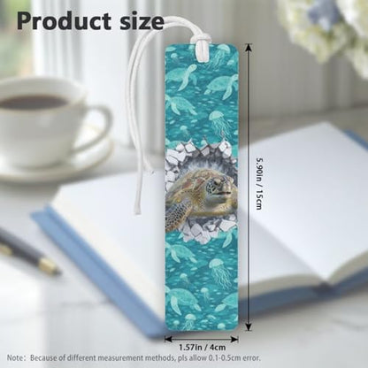 Talayituse 3D Turtle Jellyfish Print 6 Pcs Backpack Set Travel Bag Portable Bookbag Large Capacity Backpacks Schoolbag with Lunch Box Pencil Case Water Bottle Holder, Bookmark & Keychain - color: 3d Turtle Jellyfish