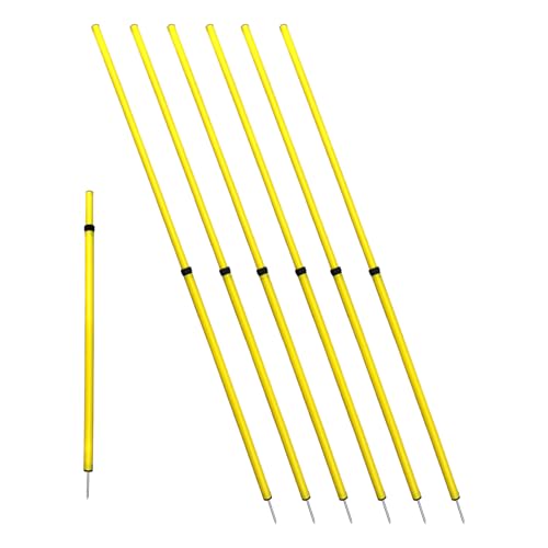 BlueDot Trading Soccer Agility Poles | Telescopic, Fixed & Collapsible Options (4, 6, 8 Piece Sets) Speed Training Poles for Agility Drills, Outdoor Games, Football & Sport Training Equipment - size: 6, style: Adjustable