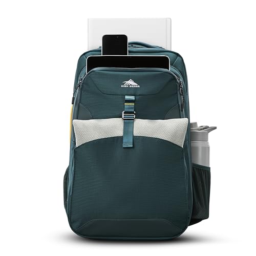 High Sierra Hi-Life 3-in-1 Convertible Backpack - Features Removable Daypack, Stack-It Strap, Adjustable Sternum Strap, Fleeced Pocket For Scratch Protection, Dual Water Bottle Pockets - Green/Yellow - color: Green/Yellow