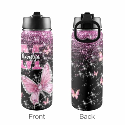 Personalized Back to School Backpacks For Girls, Custom Butterfly Backpack For Kids, Customized Name Backpacks, Custom Bookbag Set Gifts for Daughter Granddaughter - color: D03