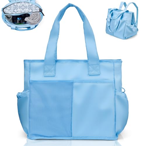 Odoland Soft Cooler Bag – Leakproof Insulated, Collapsible for Beach, Camping - color: Light Blue