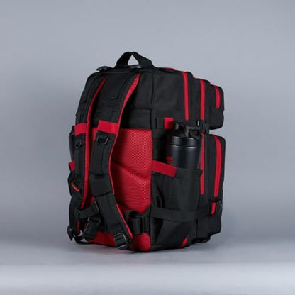 WOLFpak 45L Athletic Gym Backpack (Red Wolf) Durable 1000D Waterproof Oxford Material with MOLLE Webbing, Laptop Pocket & Dual Cup Holders, Durable Fitness/Travel/Military Daypack - color: Red Wolf