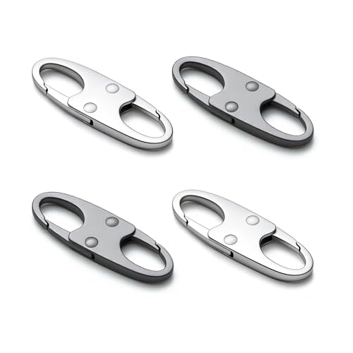 zelin 4pcs Zipper Clips Anti Theft, Airplane Gadgets and Travel Essentials, Excellent Metal Small Carabiner Clip for Backpacks and Anti Theft Crossbody Bags for Women (2Grey, 2Silver) - color: Grey (2) and Silver (2)